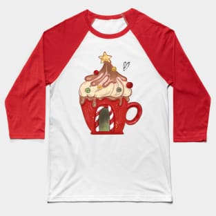 Christmas Coffee Cup Baseball T-Shirt